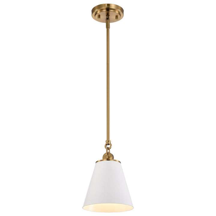 Nuvo Dover 60-7409 Pendant Light - White / Vintage Brass