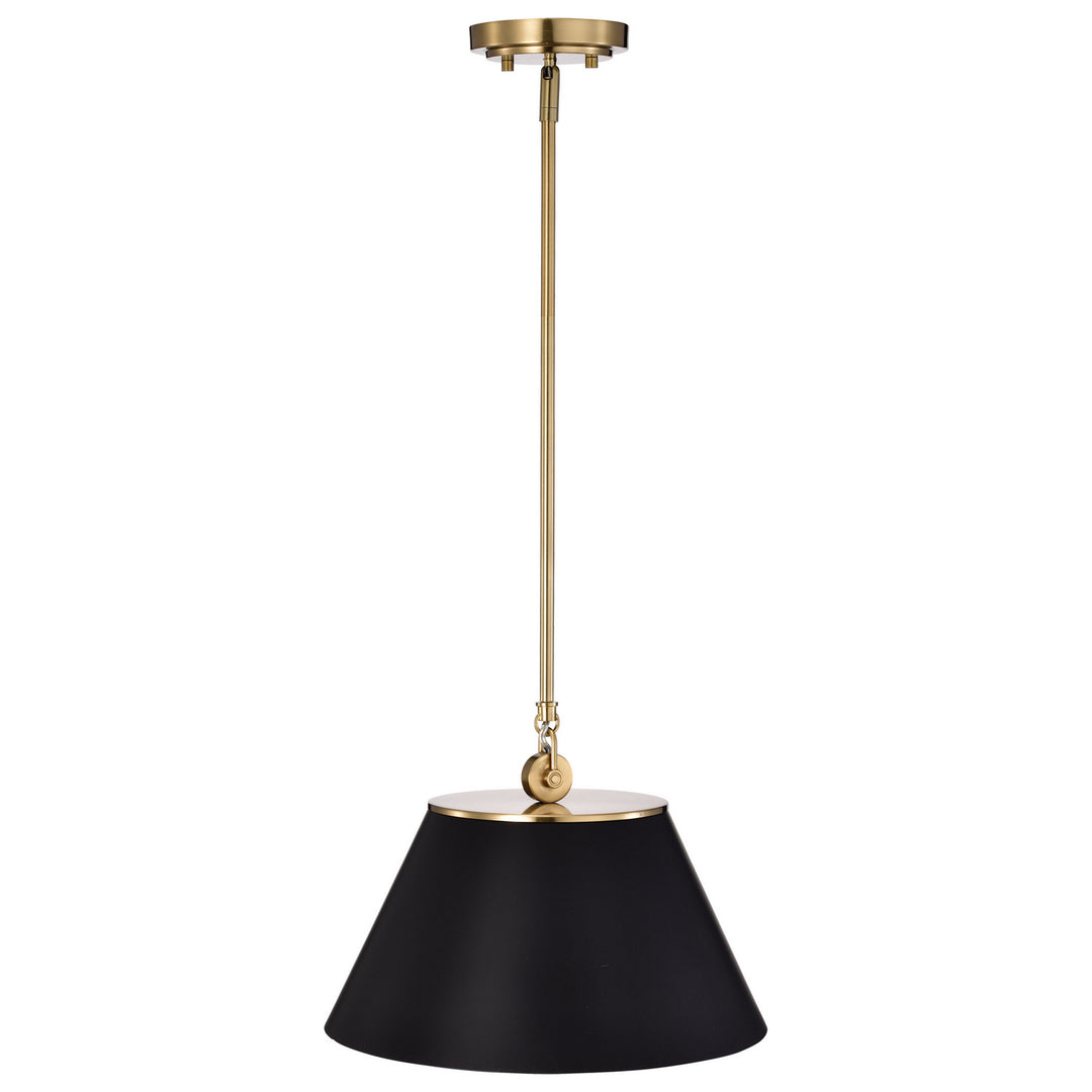 Nuvo Dover 60-7411 Pendant Light - Black / Vintage Brass