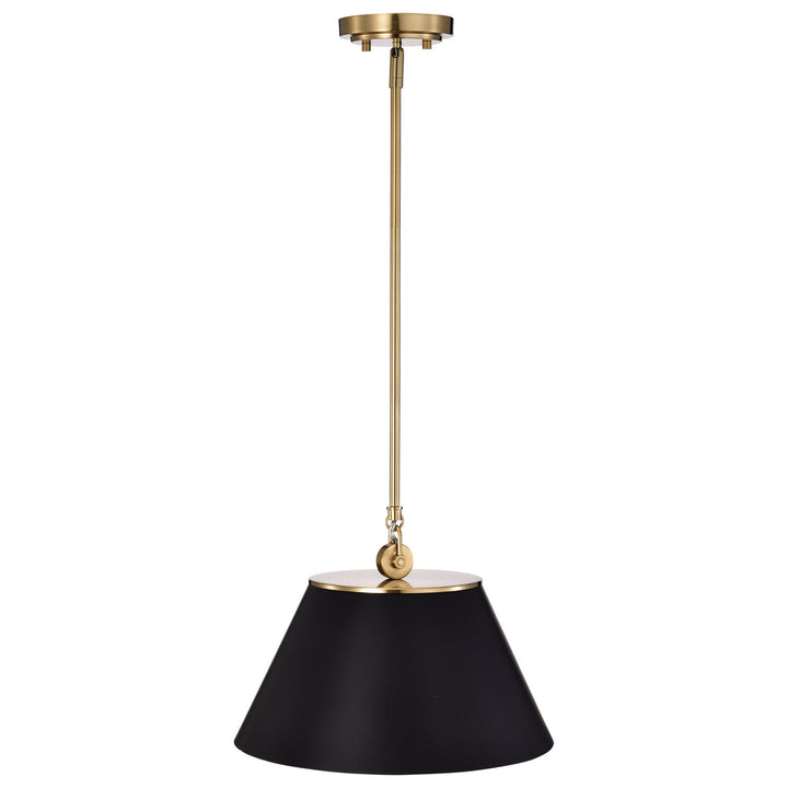 Nuvo Dover 60-7411 Pendant Light - Black / Vintage Brass
