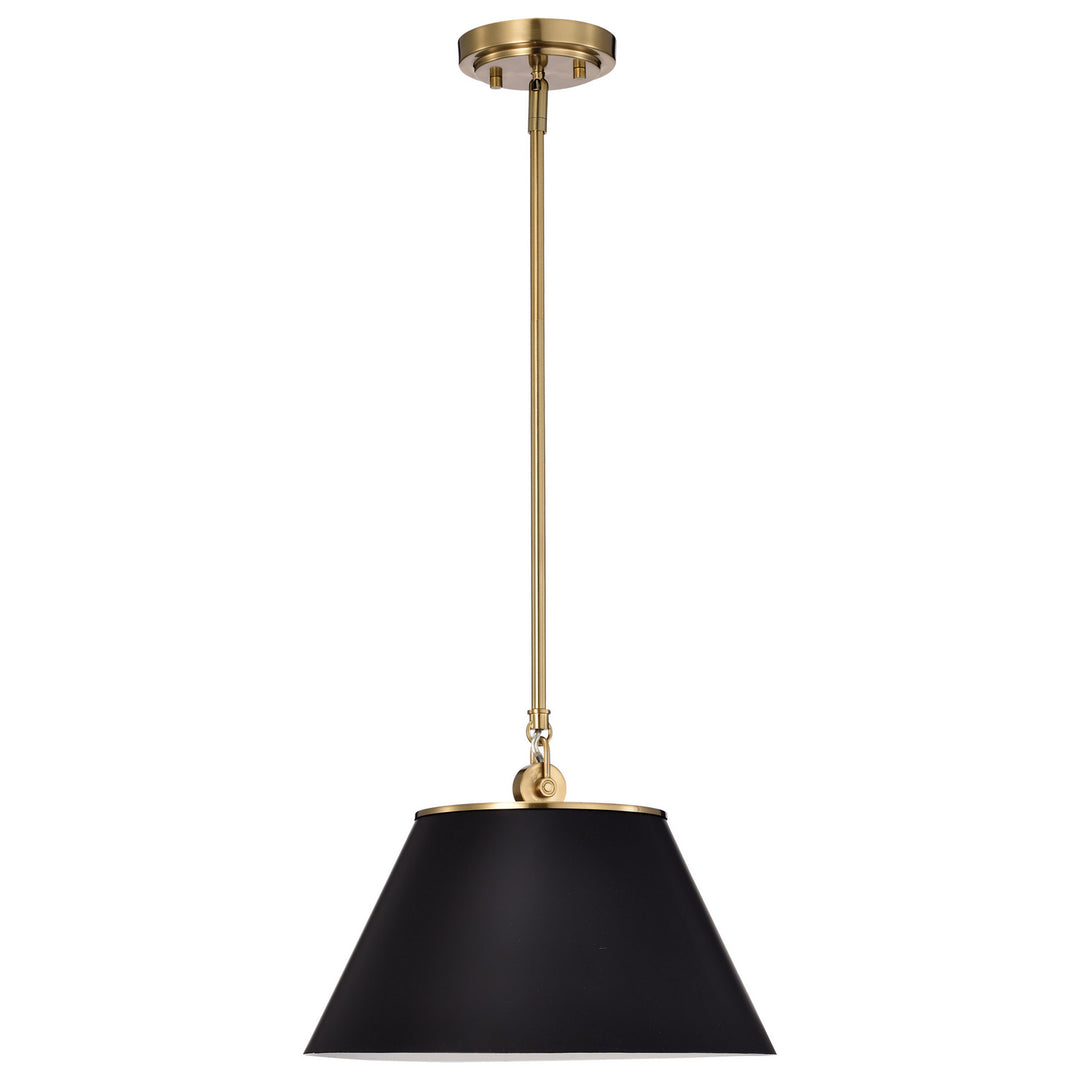 Nuvo Dover 60-7411 Pendant Light - Black / Vintage Brass
