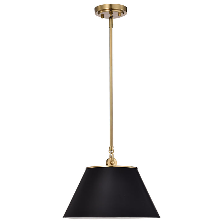 Nuvo Dover 60-7411 Pendant Light - Black / Vintage Brass