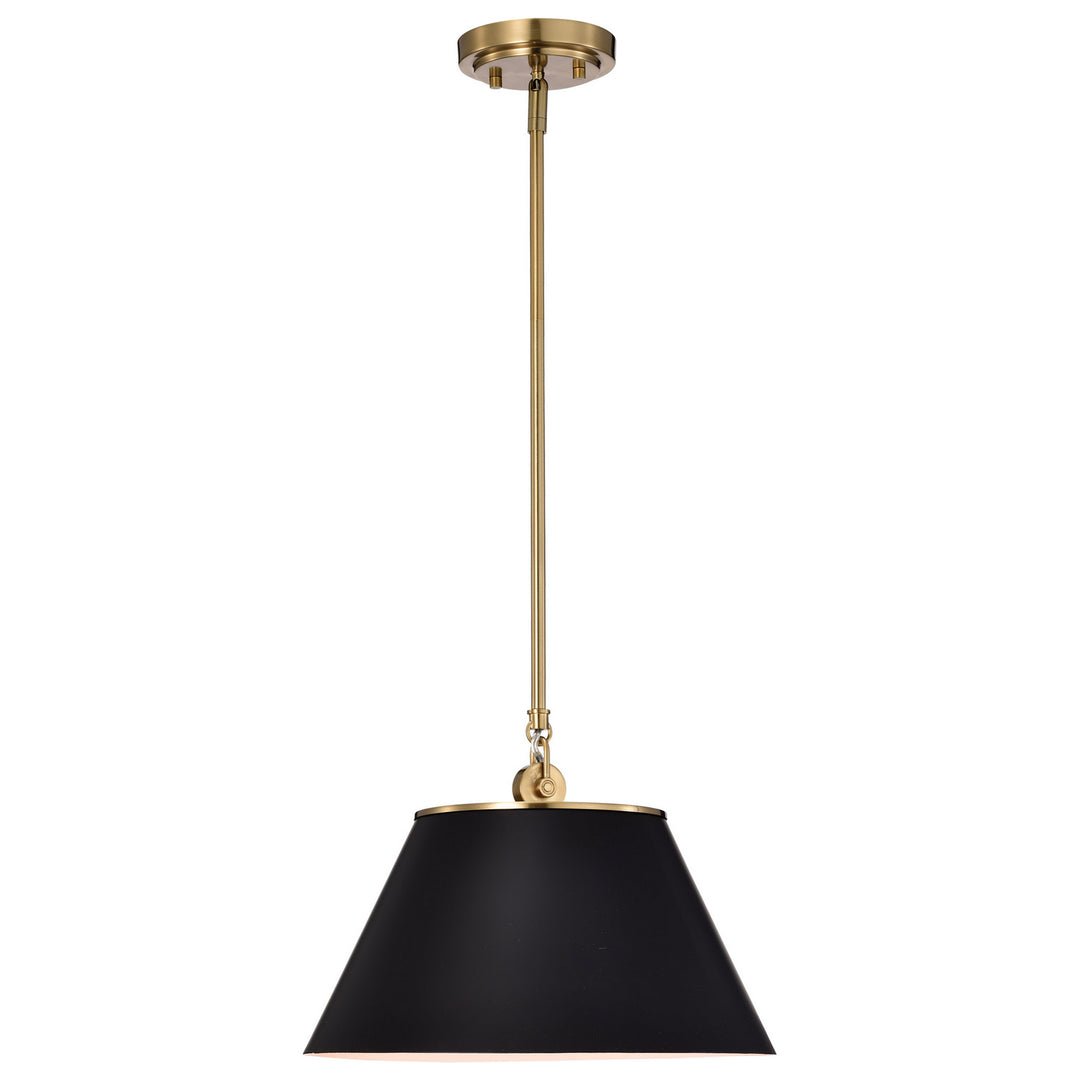 Nuvo Dover 60-7411 Pendant Light - Black / Vintage Brass