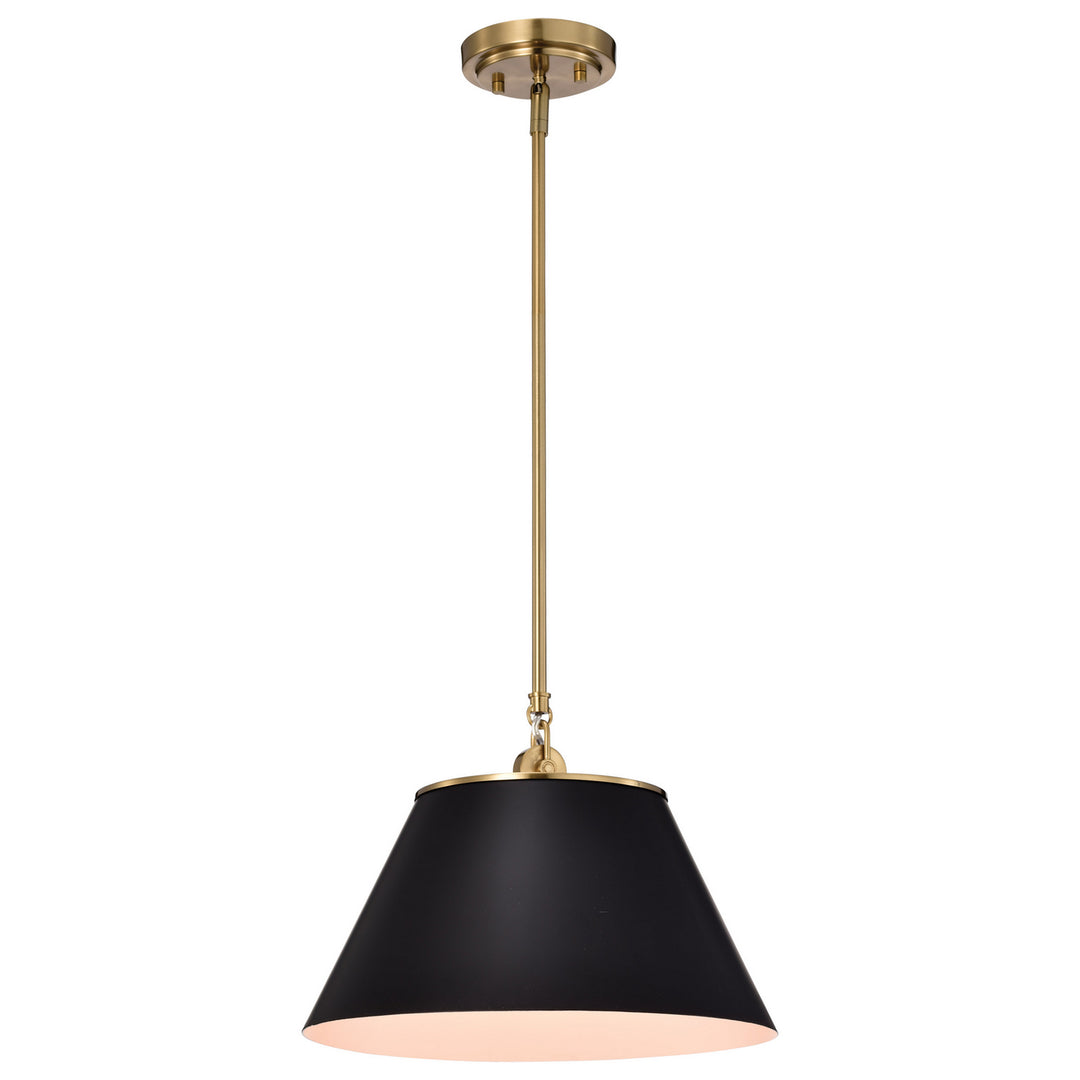 Nuvo Dover 60-7411 Pendant Light - Black / Vintage Brass