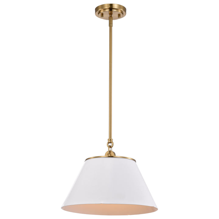 Nuvo Dover 60-7412 Pendant Light - White / Vintage Brass