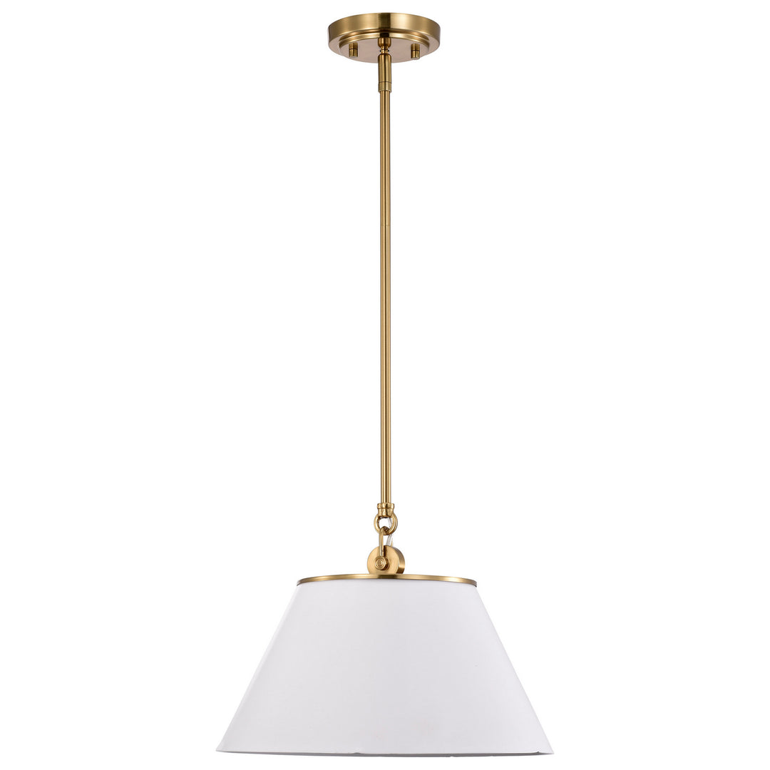 Nuvo Dover 60-7412 Pendant Light - White / Vintage Brass