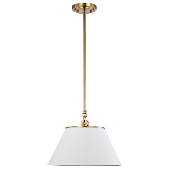 Nuvo Dover 60-7412 Pendant Light - White / Vintage Brass