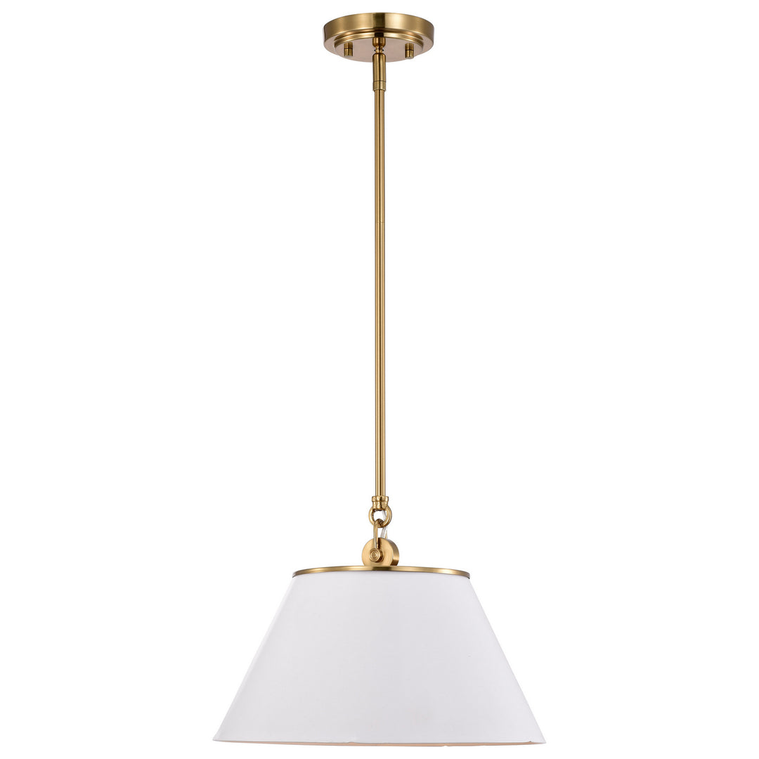 Nuvo Dover 60-7412 Pendant Light - White / Vintage Brass