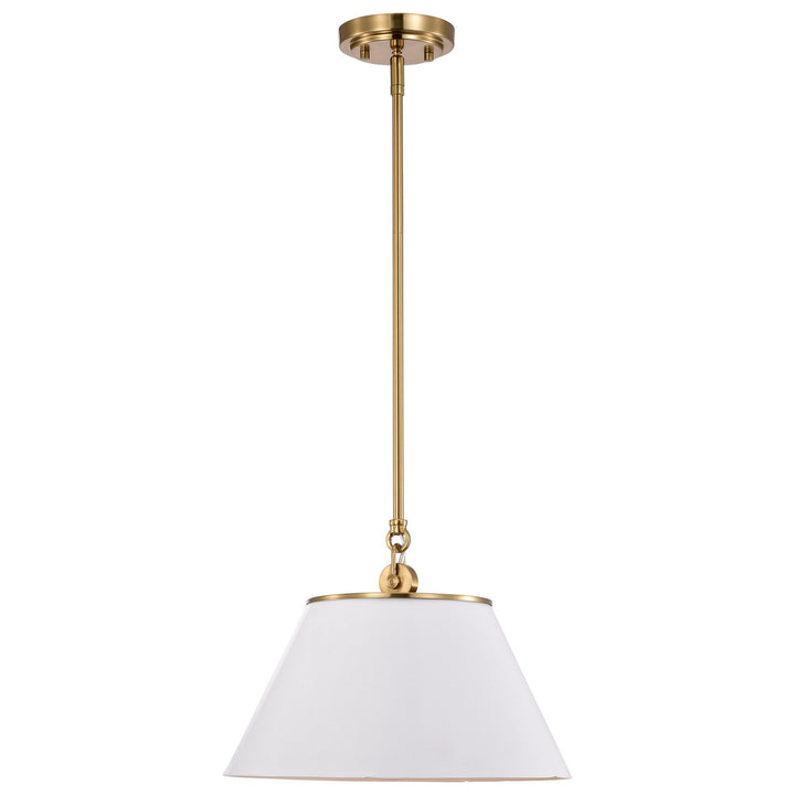 Nuvo Dover 60-7412 Pendant Light - White / Vintage Brass