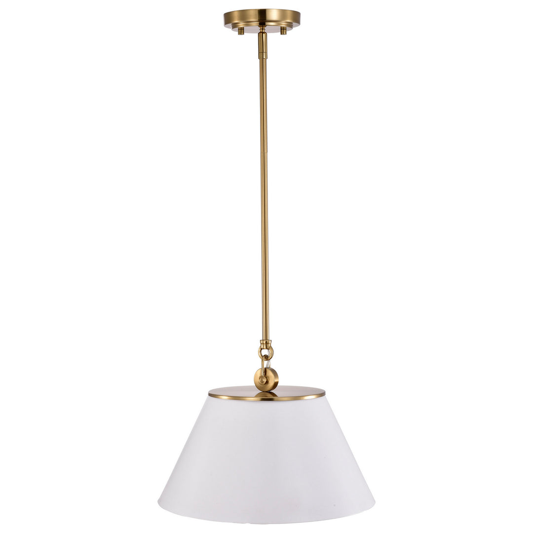 Nuvo Dover 60-7412 Pendant Light - White / Vintage Brass