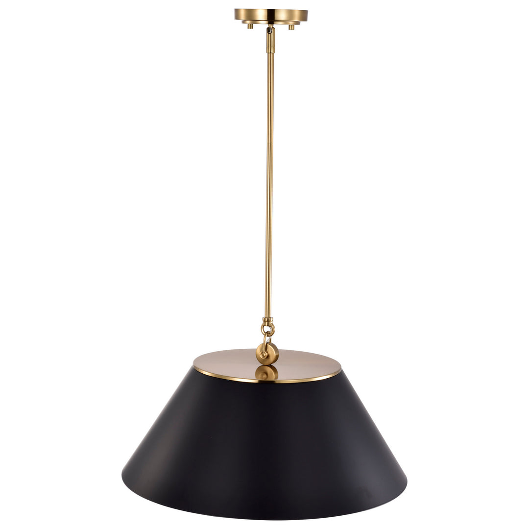 Nuvo Dover 60-7414 Pendant Light - Black / Vintage Brass