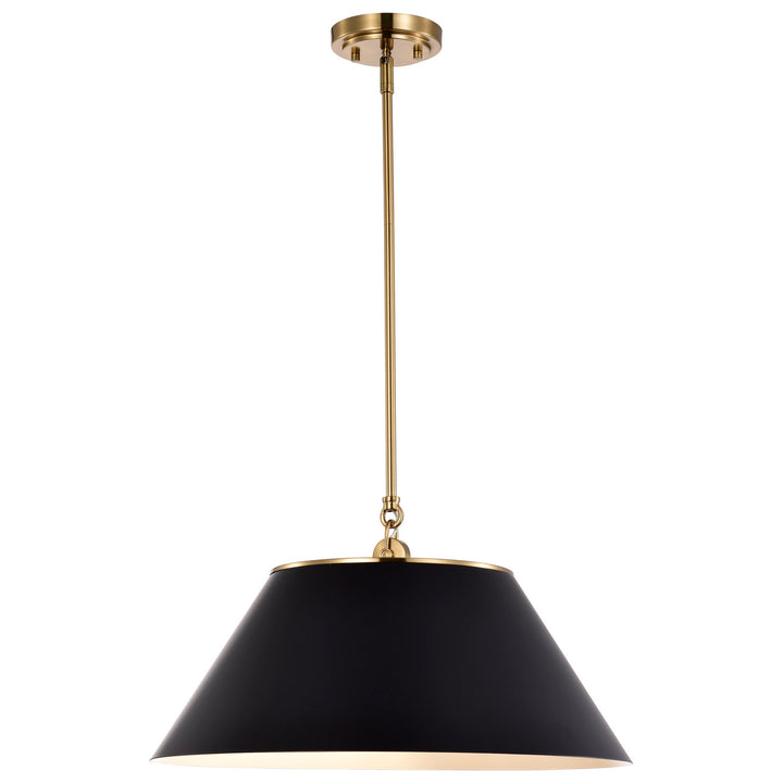 Nuvo Dover 60-7414 Pendant Light - Black / Vintage Brass