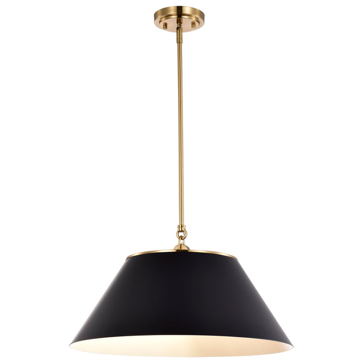 Nuvo Dover 60-7414 Pendant Light - Black / Vintage Brass