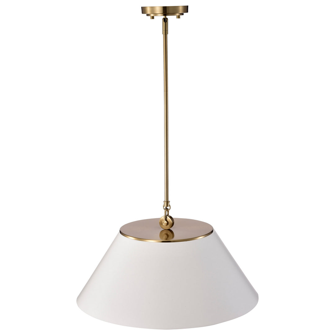 Nuvo Dover 60-7415 Pendant Light - White / Vintage Brass