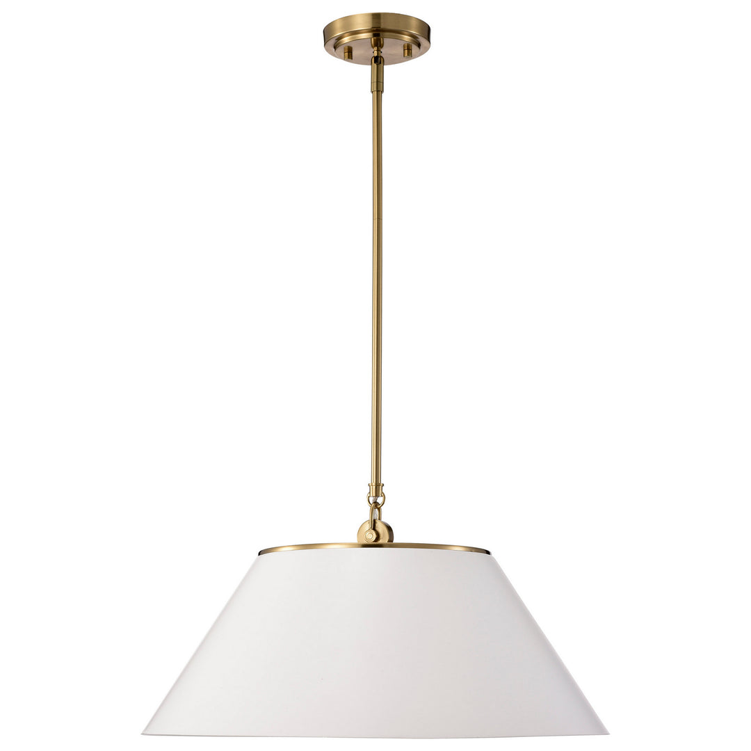 Nuvo Dover 60-7415 Pendant Light - White / Vintage Brass
