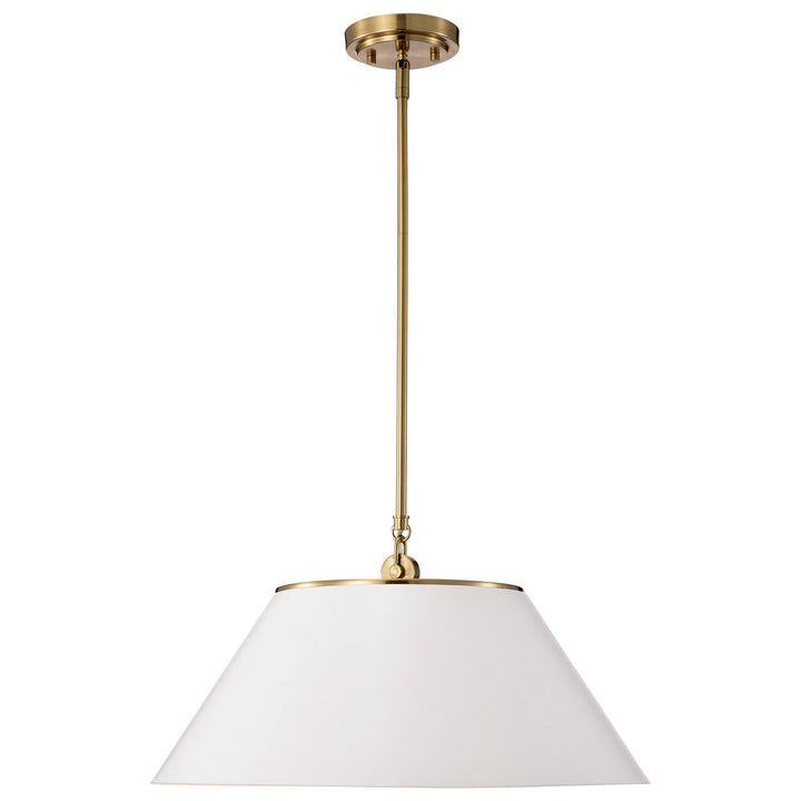 Nuvo Dover 60-7415 Pendant Light - White / Vintage Brass
