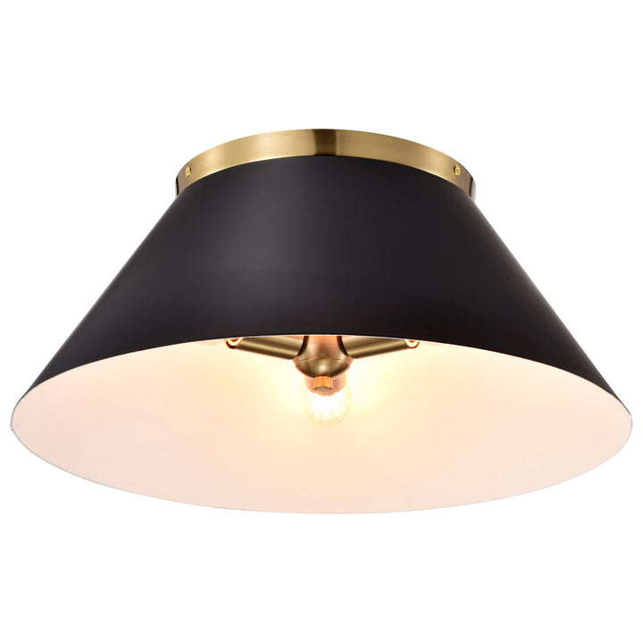 Nuvo Dover 60-7420 Ceiling Light - Black / Vintage Brass