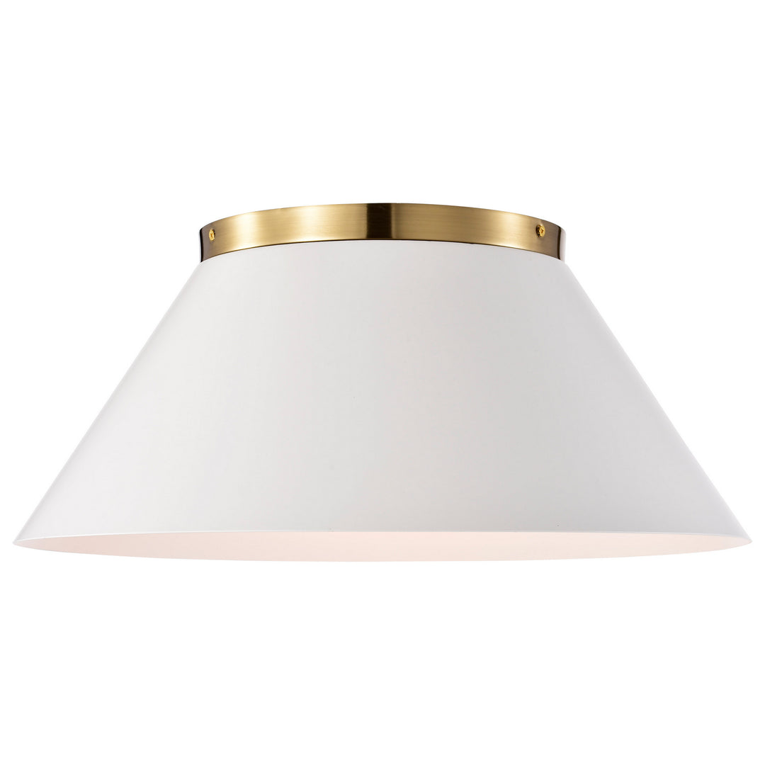 Nuvo Dover 60-7421 Ceiling Light - White / Vintage Brass