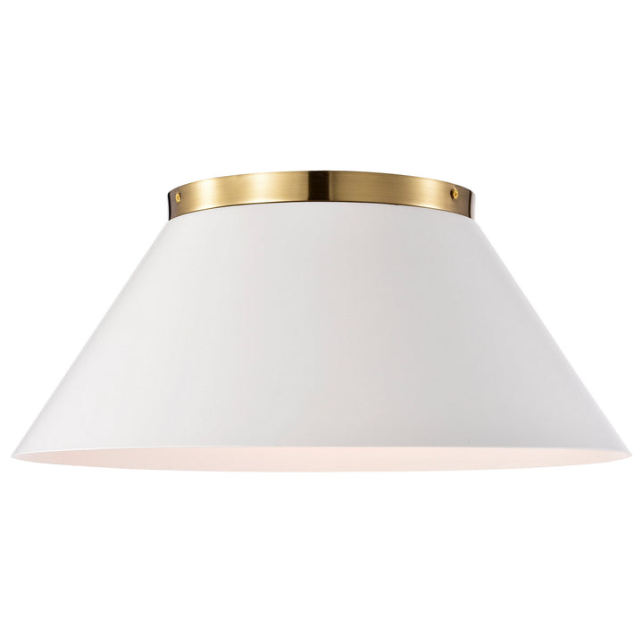 Nuvo Dover 60-7421 Ceiling Light - White / Vintage Brass