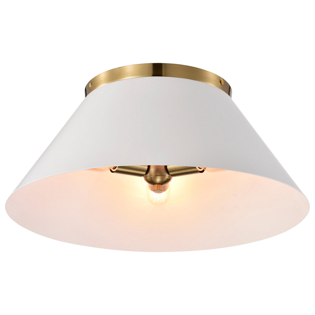 Nuvo Dover 60-7421 Ceiling Light - White / Vintage Brass