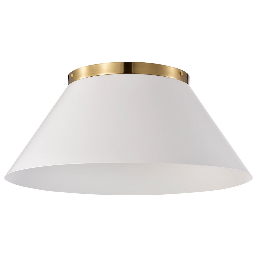 Nuvo Dover 60-7421 Ceiling Light - White / Vintage Brass