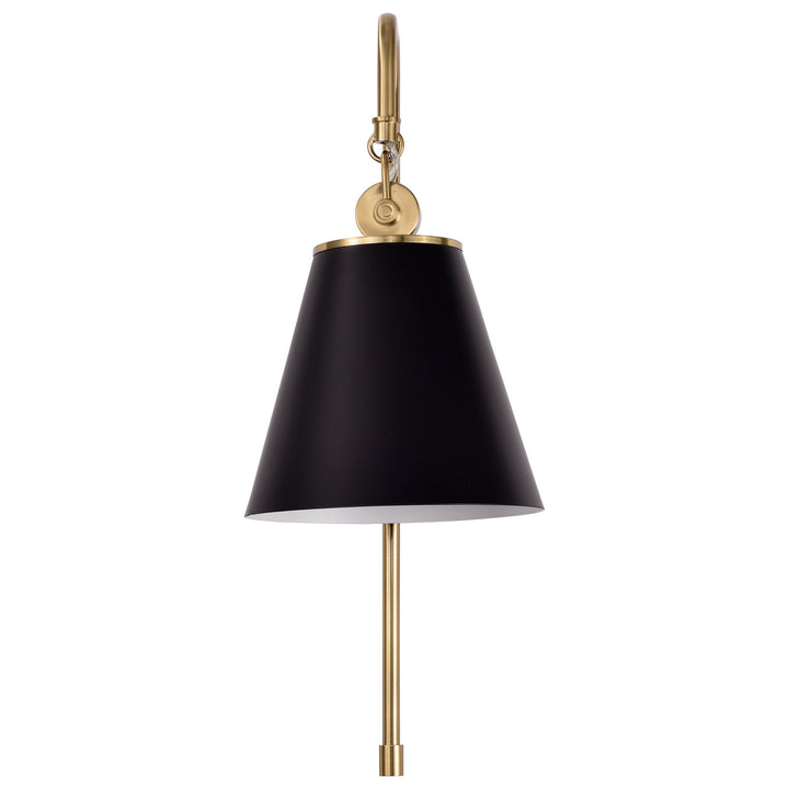 Nuvo Dover 60-7445 Wall Light - Black / Vintage Brass