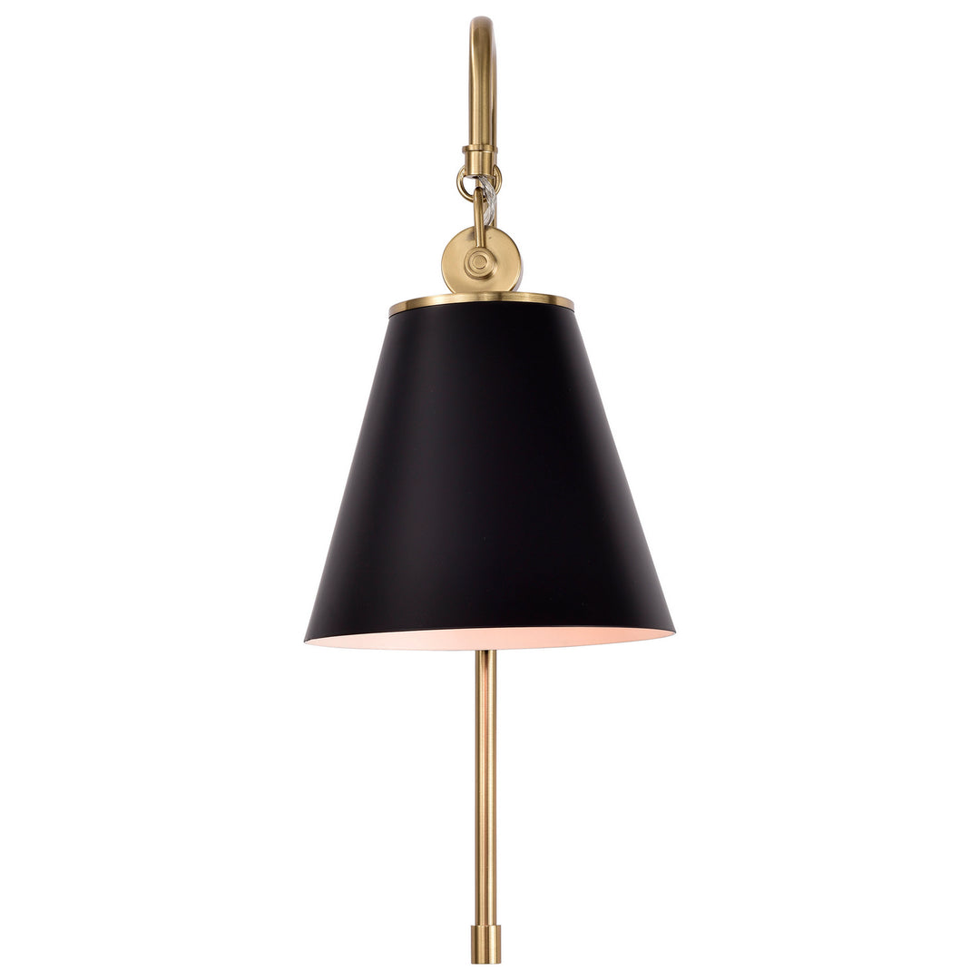 Nuvo Dover 60-7445 Wall Light - Black / Vintage Brass