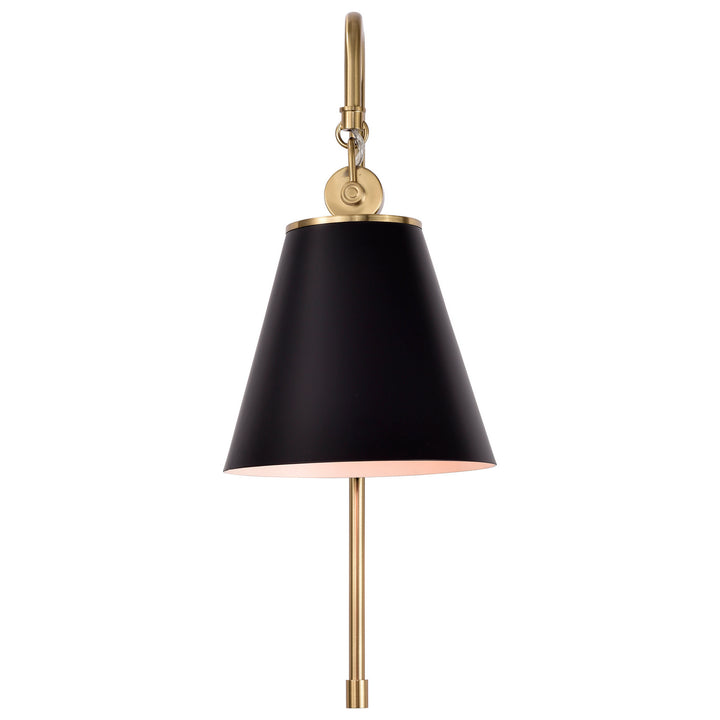 Nuvo Dover 60-7445 Wall Light - Black / Vintage Brass