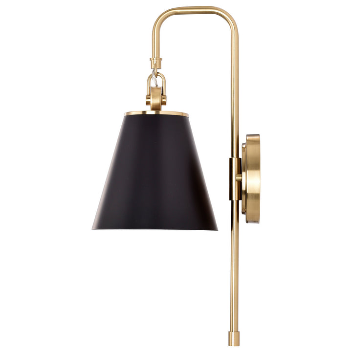 Nuvo Dover 60-7445 Wall Light - Black / Vintage Brass