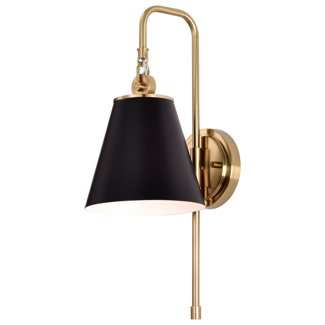 Nuvo Dover 60-7445 Wall Light - Black / Vintage Brass