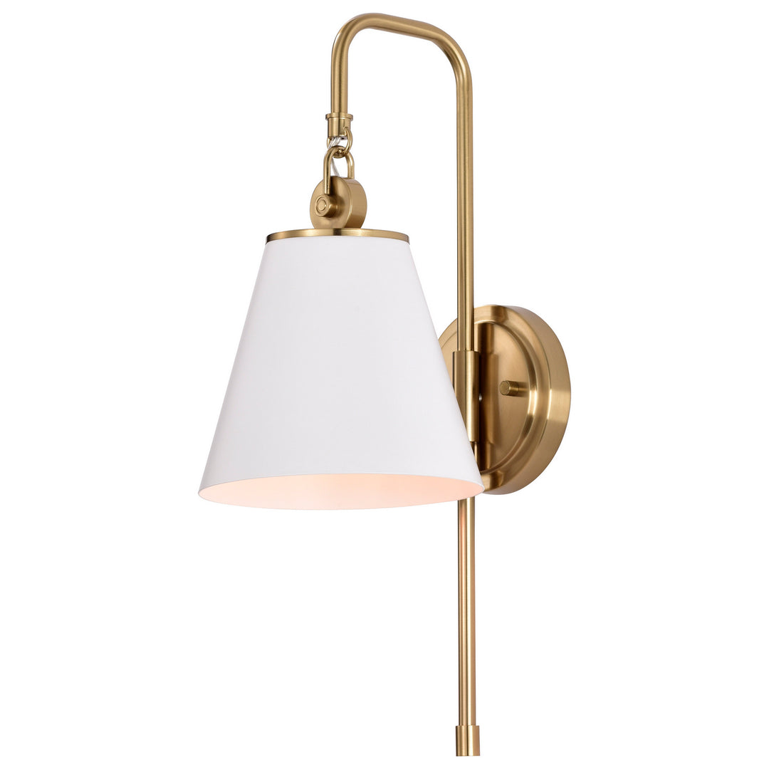 Nuvo Dover 60-7446 Wall Light - White / Vintage Brass