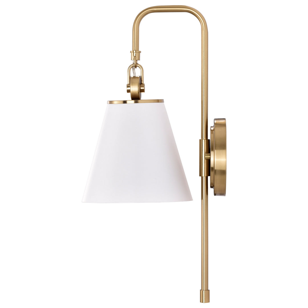 Nuvo Dover 60-7446 Wall Light - White / Vintage Brass