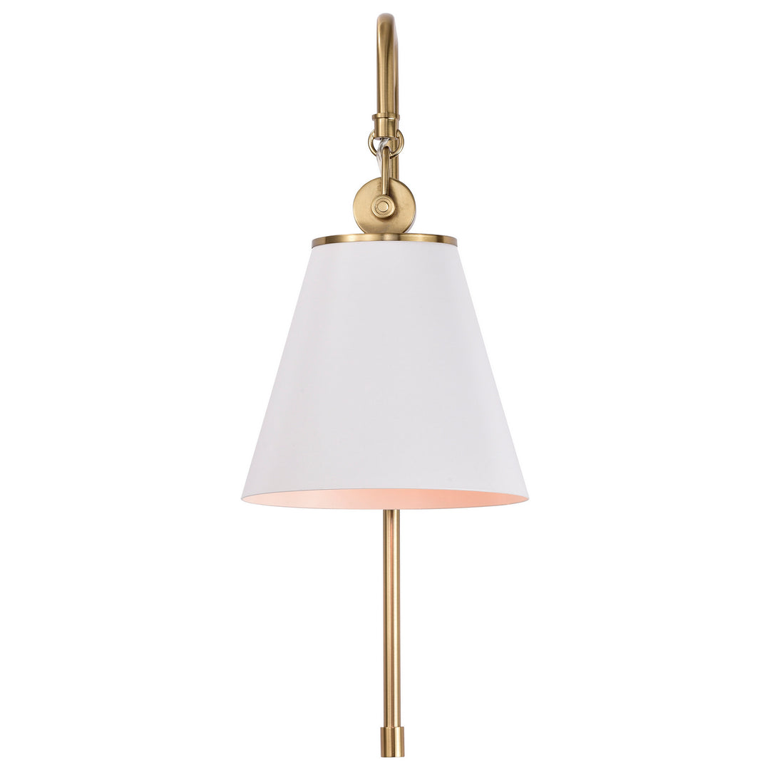 Nuvo Dover 60-7446 Wall Light - White / Vintage Brass