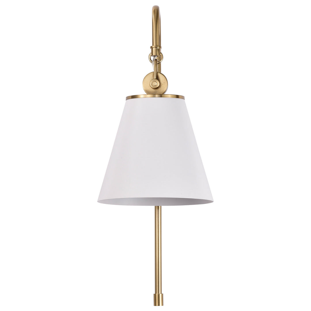 Nuvo Dover 60-7446 Wall Light - White / Vintage Brass