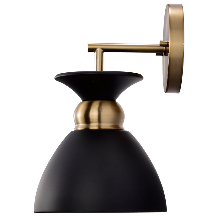 Nuvo Perkins 60-7458 Wall Light - Matte Black / Burnished Brass
