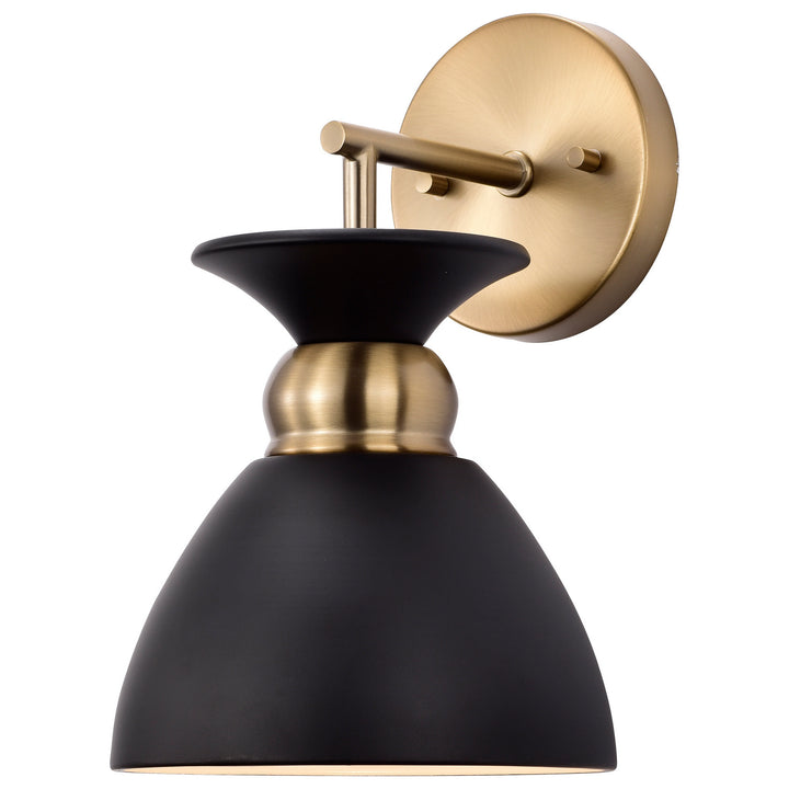 Nuvo Perkins 60-7458 Wall Light - Matte Black / Burnished Brass