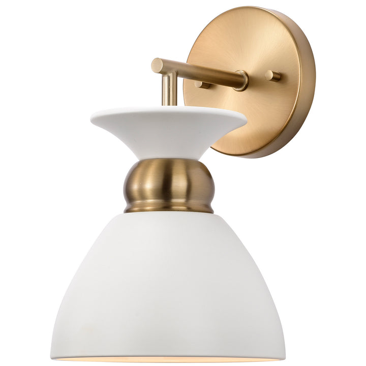 Nuvo Perkins 60-7459 Wall Light - Matte White / Burnished Brass