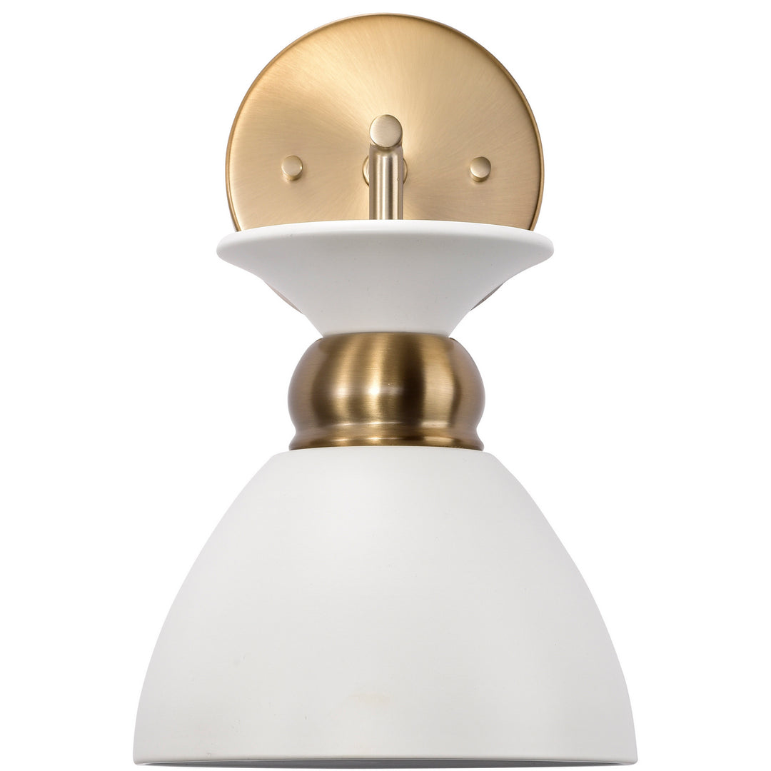 Nuvo Perkins 60-7459 Wall Light - Matte White / Burnished Brass