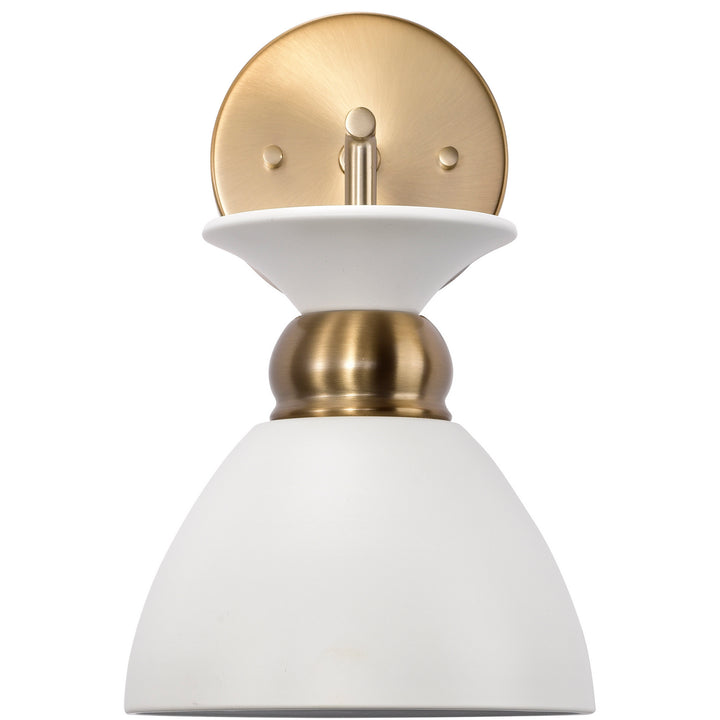 Nuvo Perkins 60-7459 Wall Light - Matte White / Burnished Brass