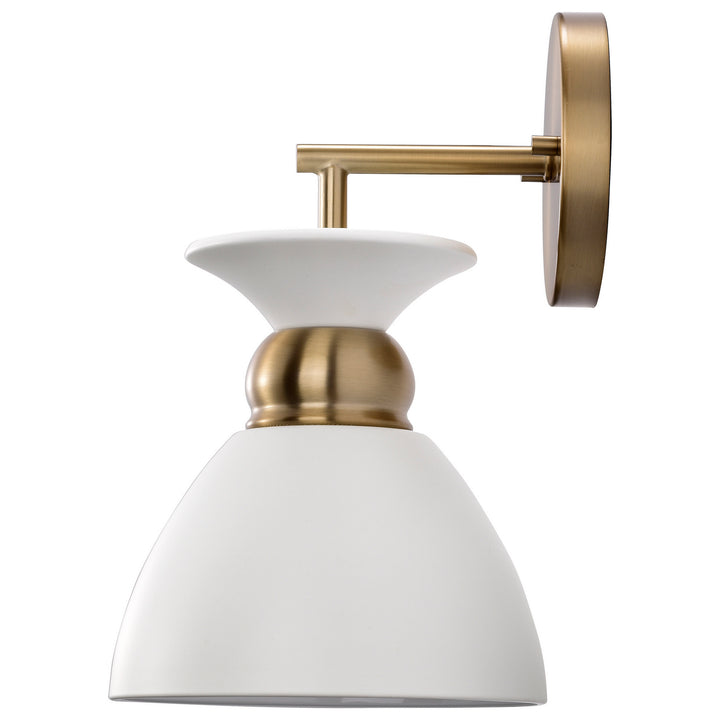 Nuvo Perkins 60-7459 Wall Light - Matte White / Burnished Brass