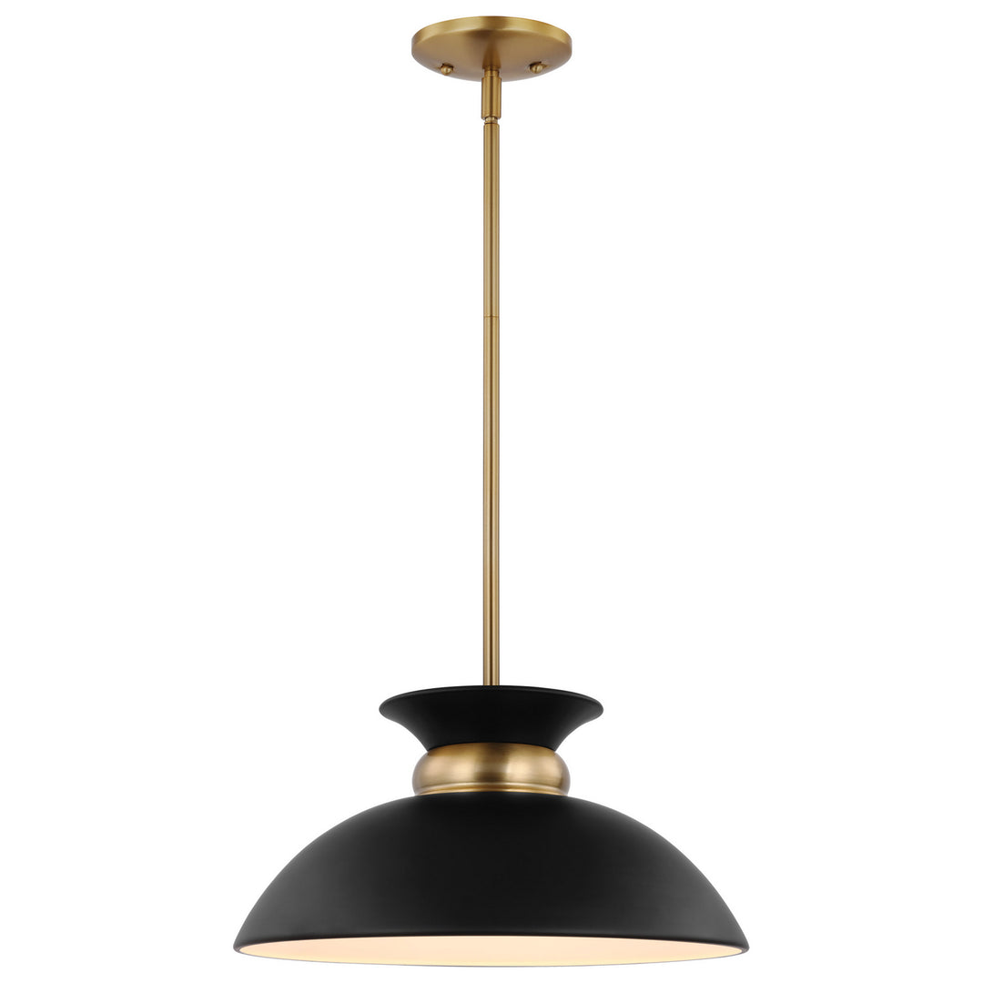 Nuvo Perkins 60-7460 Pendant Light - Matte Black / Burnished Brass