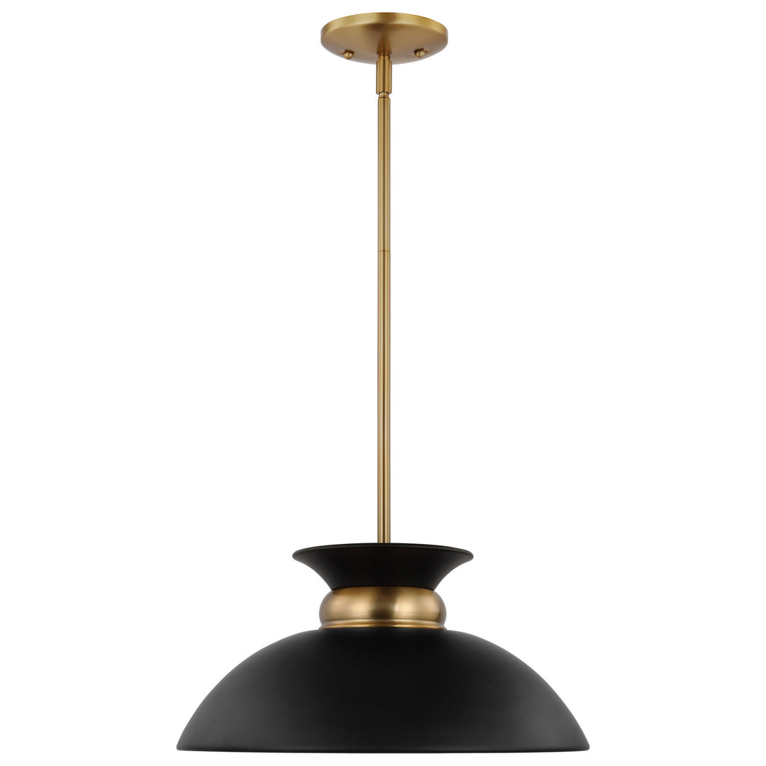Nuvo Perkins 60-7460 Pendant Light - Matte Black / Burnished Brass