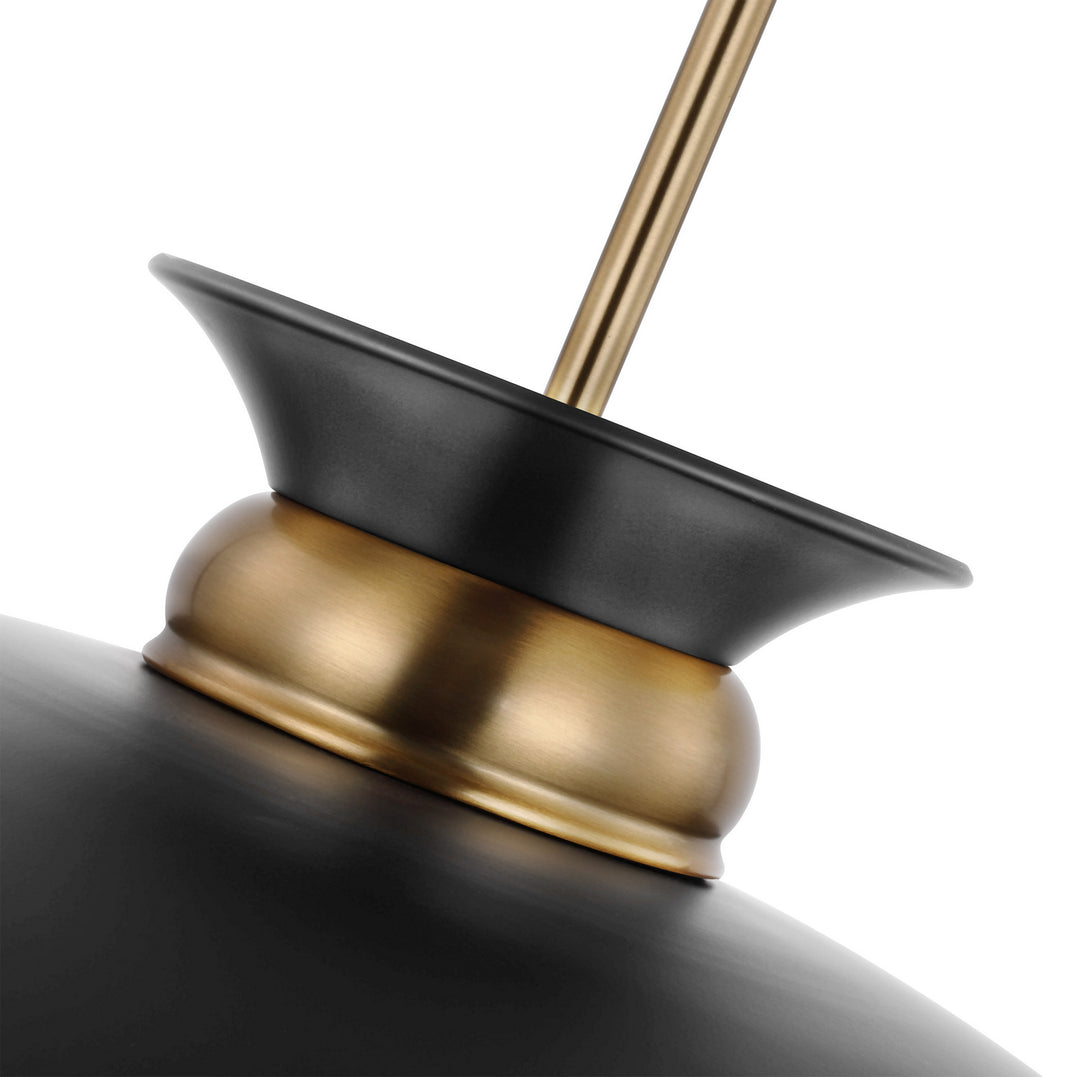 Nuvo Perkins 60-7460 Pendant Light - Matte Black / Burnished Brass