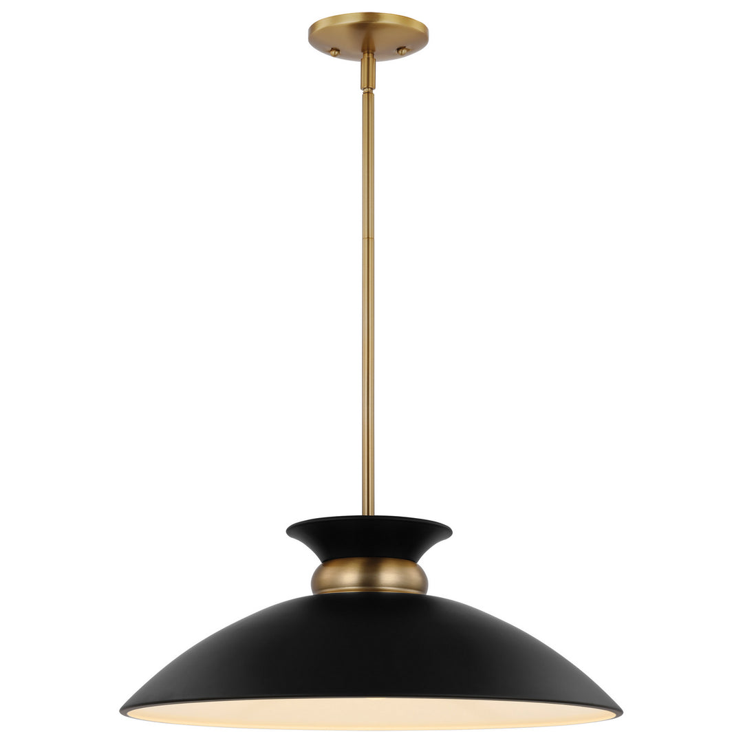 Nuvo Perkins 60-7461 Pendant Light - Matte Black / Burnished Brass
