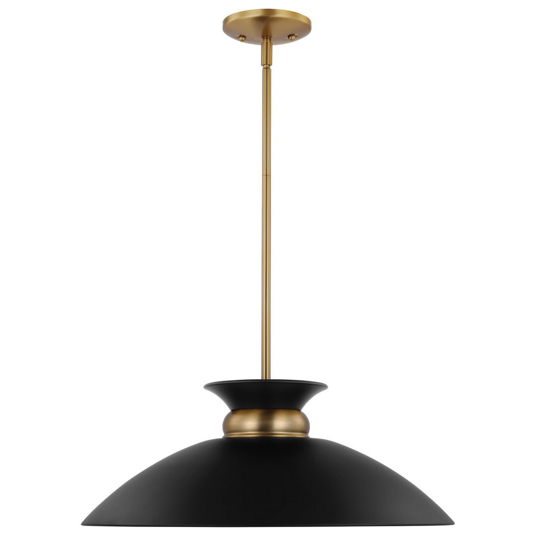 Nuvo Perkins 60-7461 Pendant Light - Matte Black / Burnished Brass