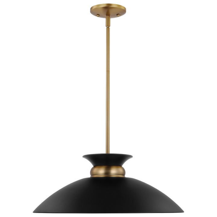 Nuvo Perkins 60-7461 Pendant Light - Matte Black / Burnished Brass