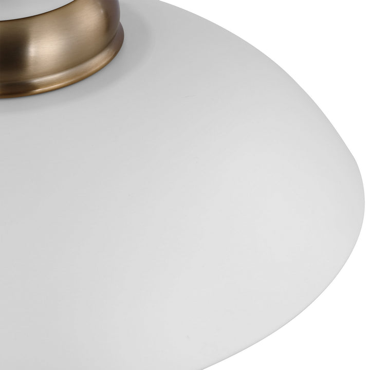 Nuvo Perkins 60-7463 Pendant Light - Matte White / Burnished Brass