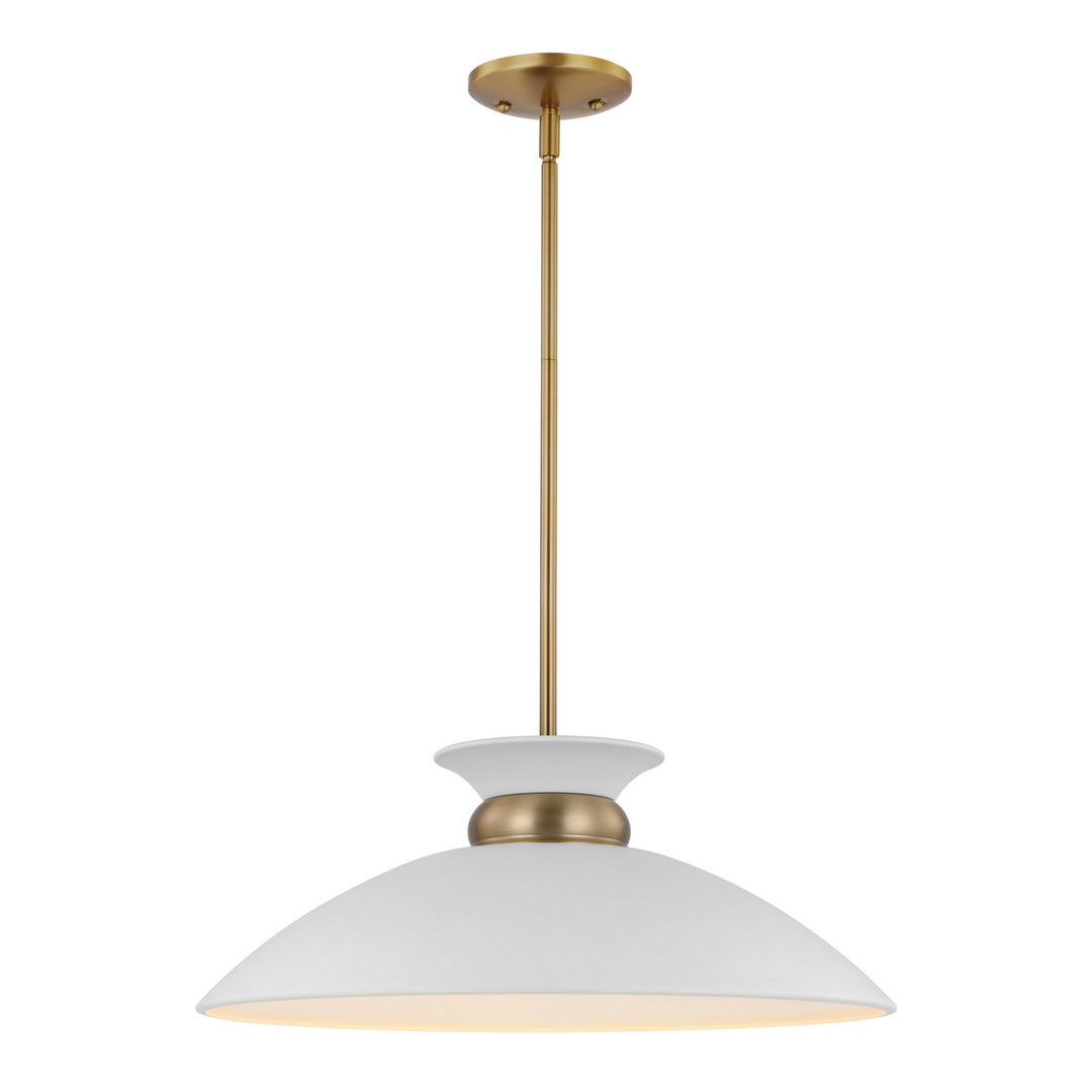 Nuvo Perkins 60-7464 Pendant Light - Matte White / Burnished Brass