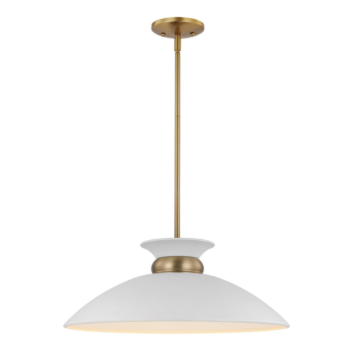 Nuvo Perkins 60-7464 Pendant Light - Matte White / Burnished Brass