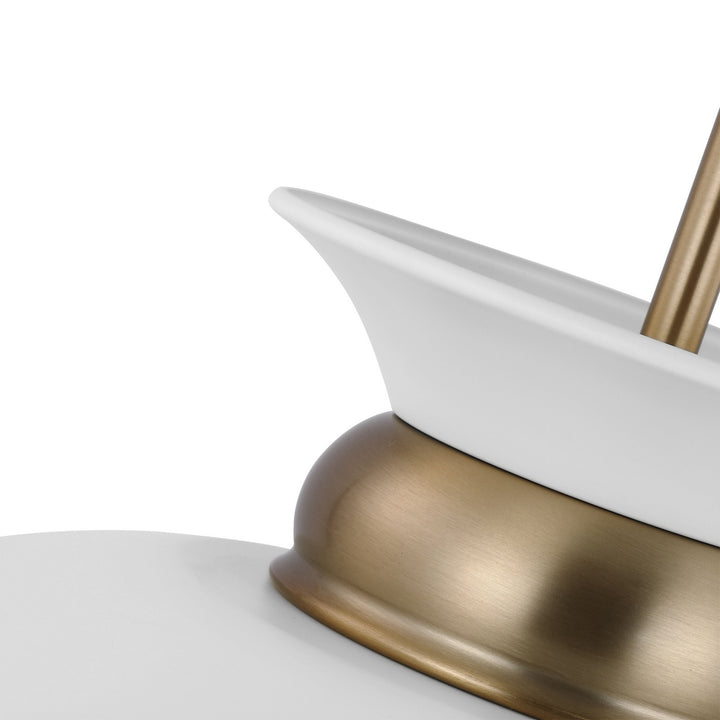 Nuvo Perkins 60-7465 Pendant Light - Matte White / Burnished Brass