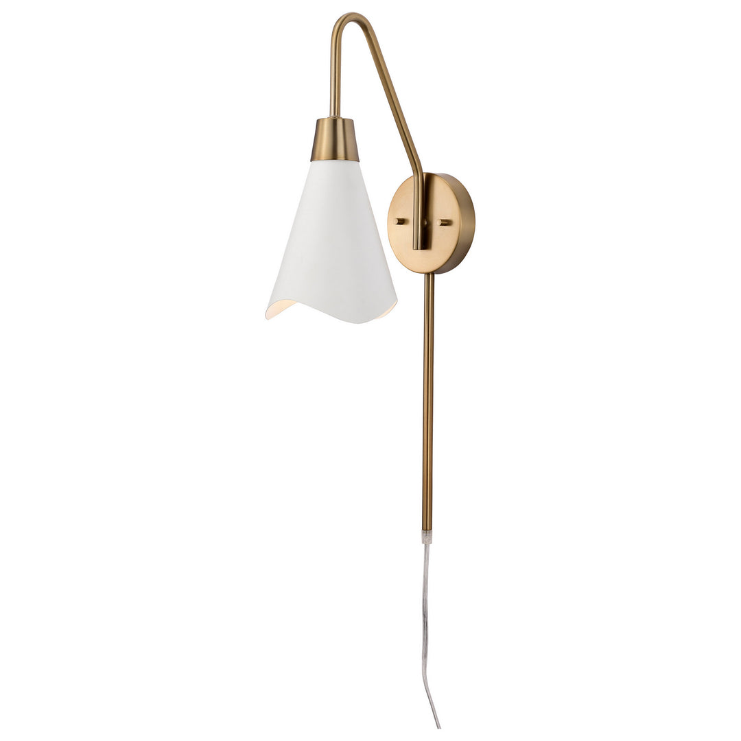 Nuvo Tango 60-7468 Wall Light - Matte White / Burnished Brass